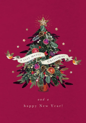 Tree and Banner Christmas Card
