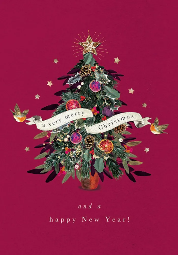 Tree and Banner Christmas Card