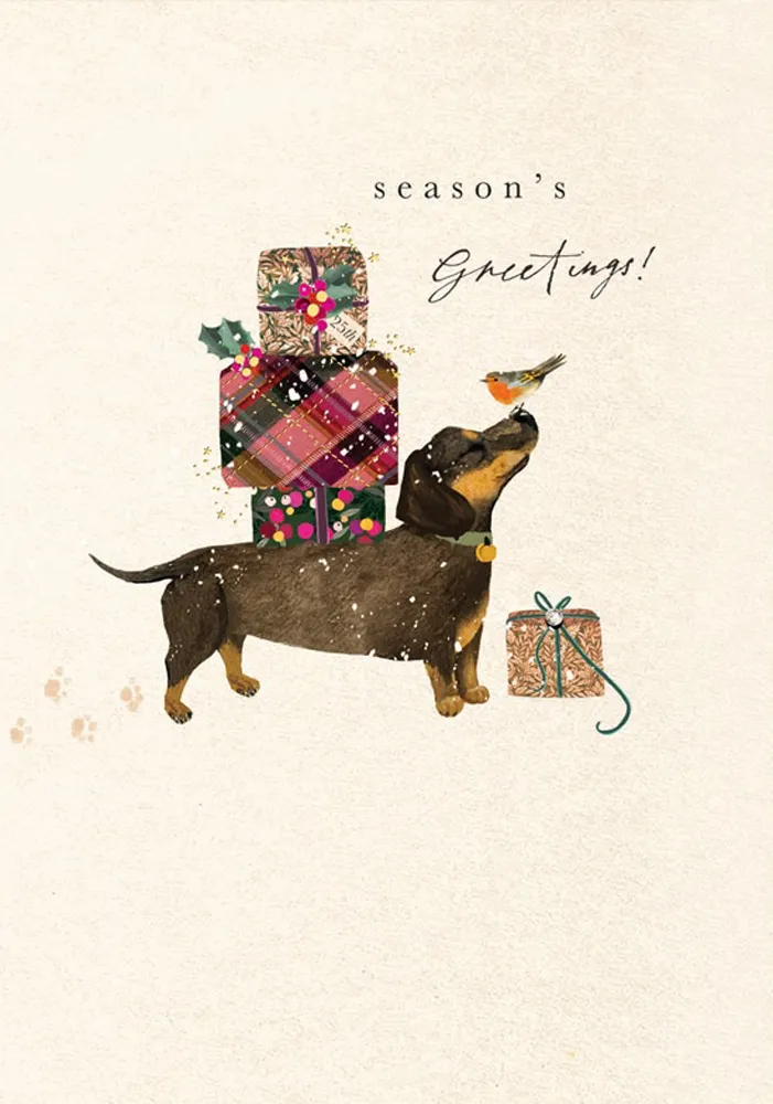 Dog & Gifts Christmas Card