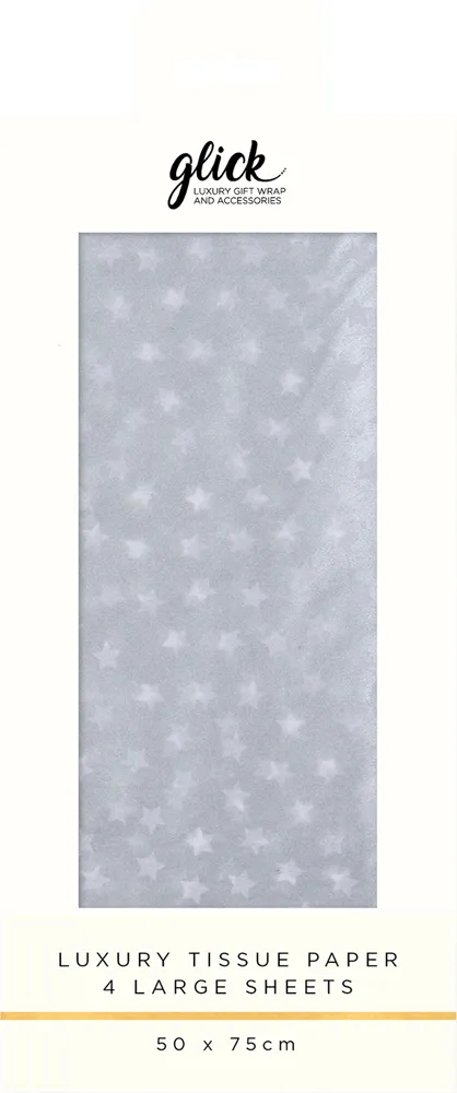 Silver Stars Tissue Paper