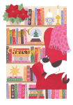 Cat & Books Christmas Card