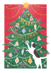 Tree & Cat Christmas Card
