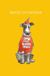 Dog Yellow Snow Christmas Card