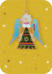 Folk Angel Ornament Christmas Card
