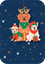 Puppies Ornament Christmas Card