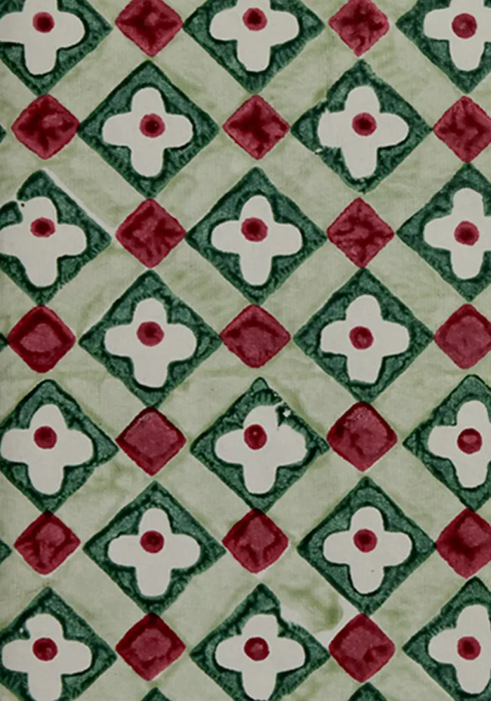 Sage Floral Checks Christmas Card
