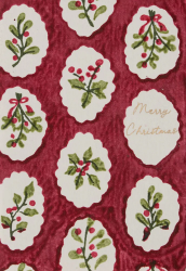 Red Xmas Scallop Christmas Card