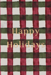 Happy Holiday Gingham Christmas Card