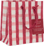 Pink Xmas Gingham Small Gift Bag
