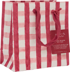 Pink Xmas Gingham Small Gift Bag
