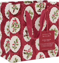Red Xmas Scallop Small Gift Bag