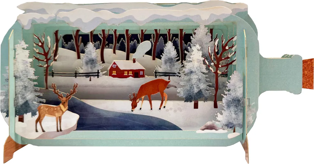 3D Forest Cottage Christmas Card