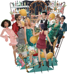 3D Cocktails Christmas Card
