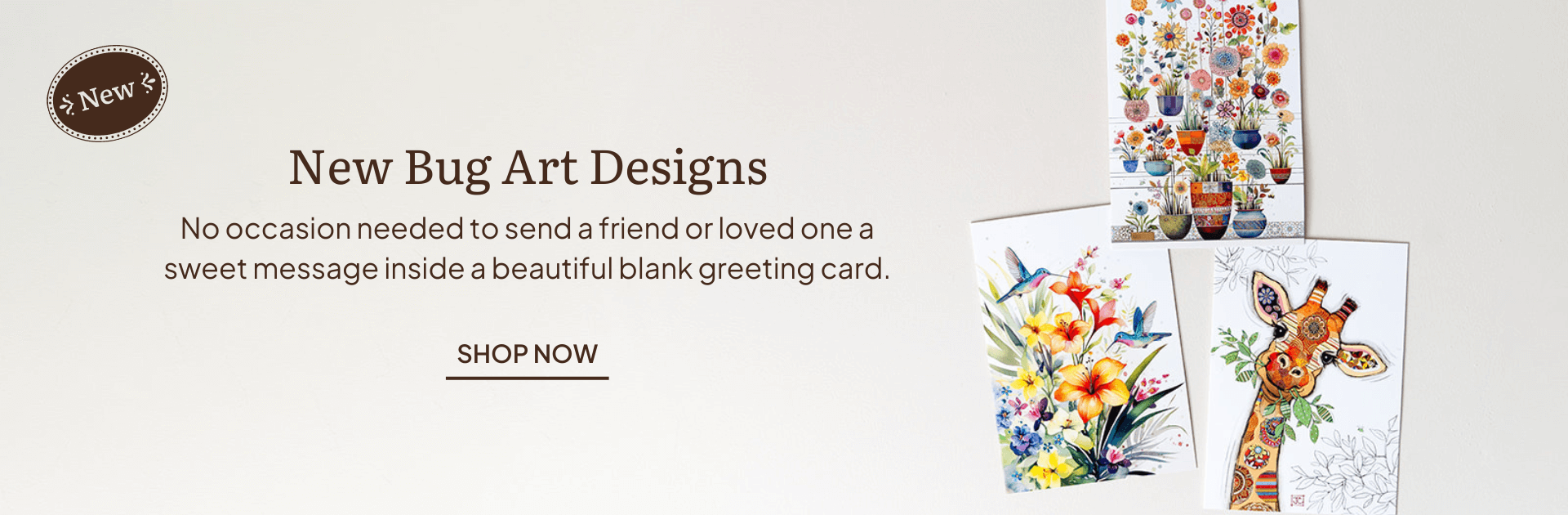New Bug Art Blank Greeting Cards